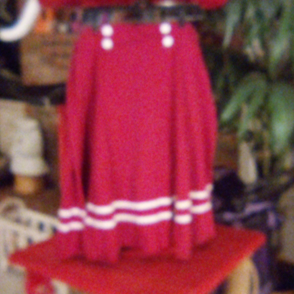 Metro Chic Red w/White Stripes Flared Skirt Size 18